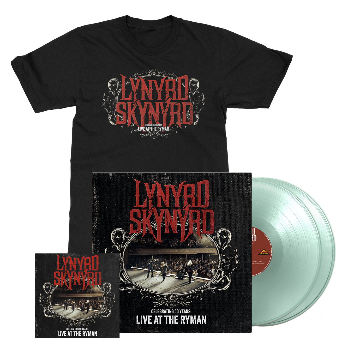 Lynyrd Skynyrd - Celebrating 50 Years - Live At The Ryman - 2LP Colored vinyl (Coke Bottle) + Tee + Signed Art Card