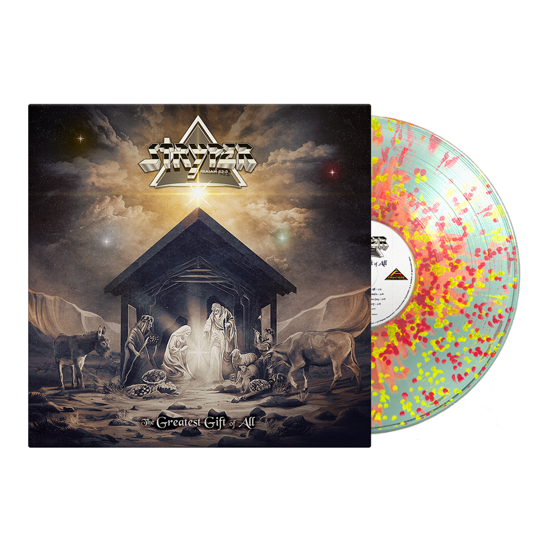 Stryper - The Greatest Gift Of All - Christmas Lights: Coke Bottle Clear/Red & Yellow Splatter LP