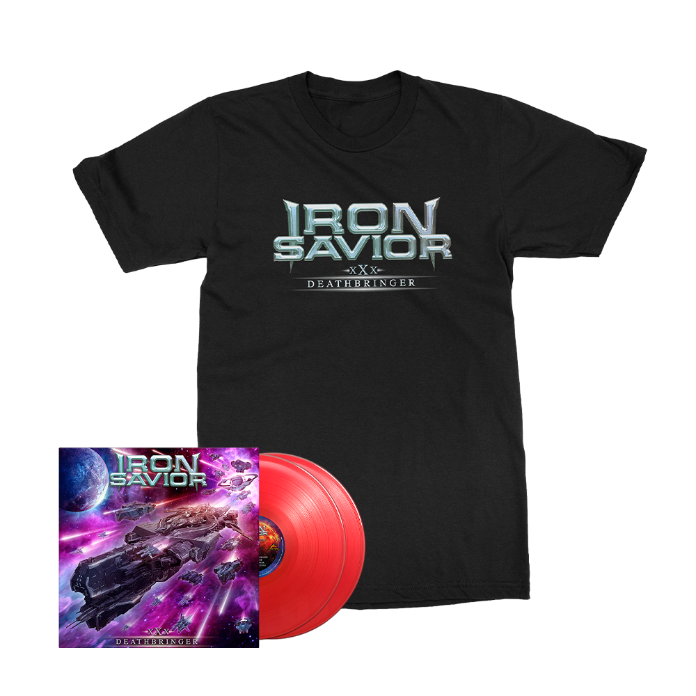 Iron Savior - Deathbringer - Transparent Red Vinyl Merch Bundle