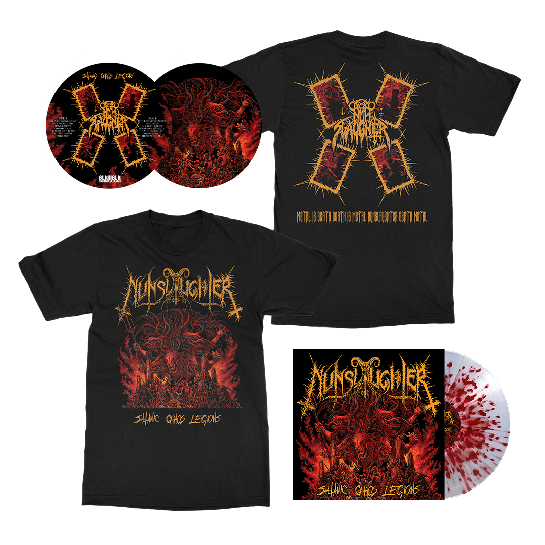 Nunslaughter - Satanic Chaos Reigns - Vinyl Merch Bundle