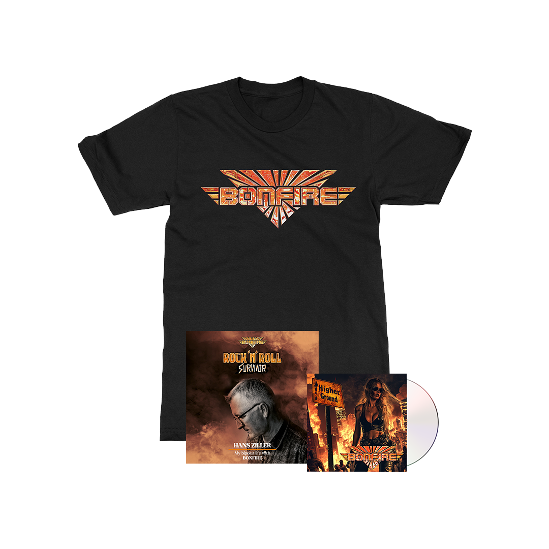 Bonfire - Higher Ground - CD, T-Shirt, and Audiobook